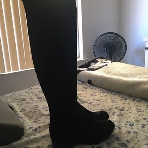 A New Day above the knee black suede boots